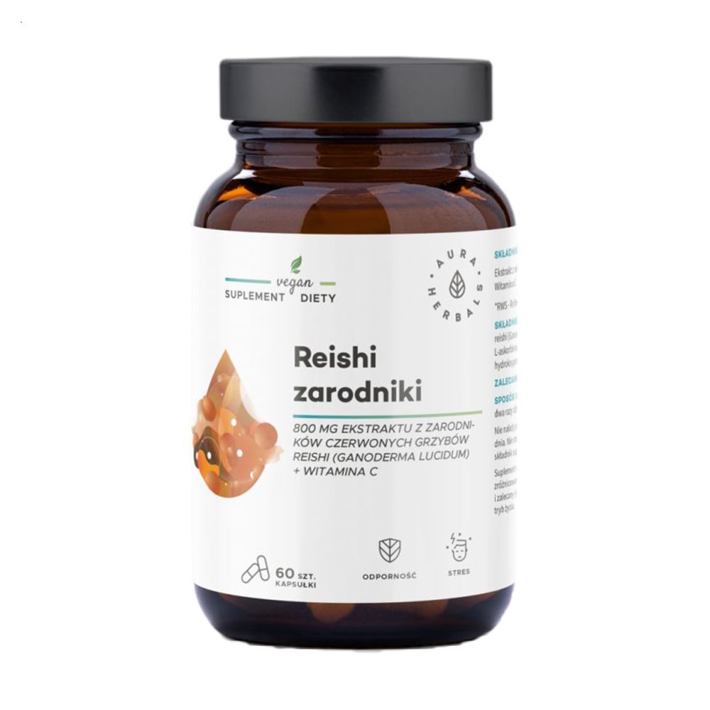 Спори рейші Aura Herbals Reishi Spores, 60 капсул